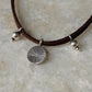 925 Sterling Silver Coin Charm With Silver Beads Boho Style Dark Brown Leather Cord Knot Necklace