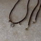925 Sterling Silver Coin Charm With Silver Beads Boho Style Dark Brown Leather Cord Knot Necklace