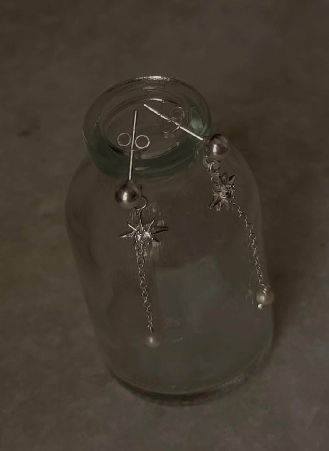 925 Sterling Silver Fresh Water Pearls Connector Chain With North Star White Topaz Charm Studs Earrings