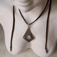 925 Sterling Silver Tribal Surya Engraved Pendant with Ghungroo Charm Brown Cord Leather Necklace