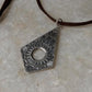 925 Sterling Silver Tribal Surya Engraved Pendant with Ghungroo Charm Brown Cord Leather Necklace