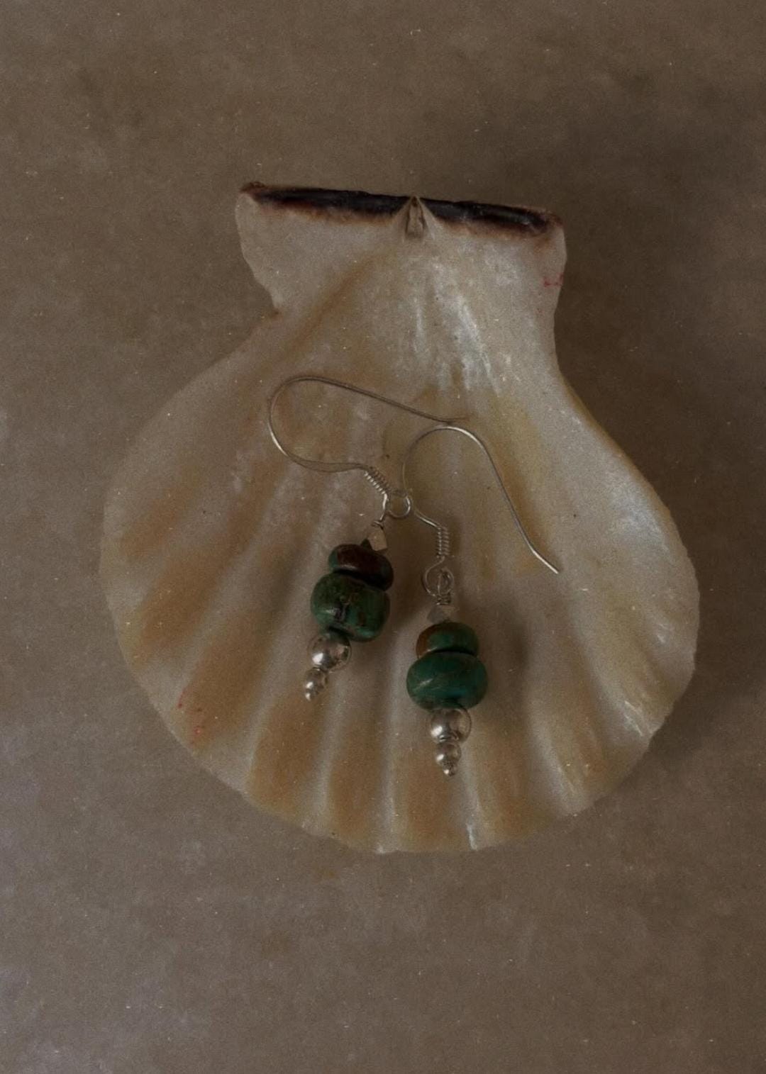 925 Sterling Silver Kingsman Turquoise Tribal Handcrafted Hook Earrings