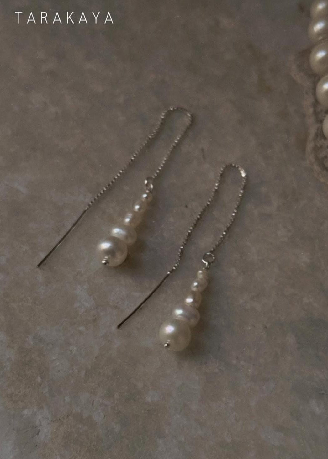 Fresh Water Pearls Gradient Stacked Threader/Sui Dhaga 925 Sterling Silver Earrings