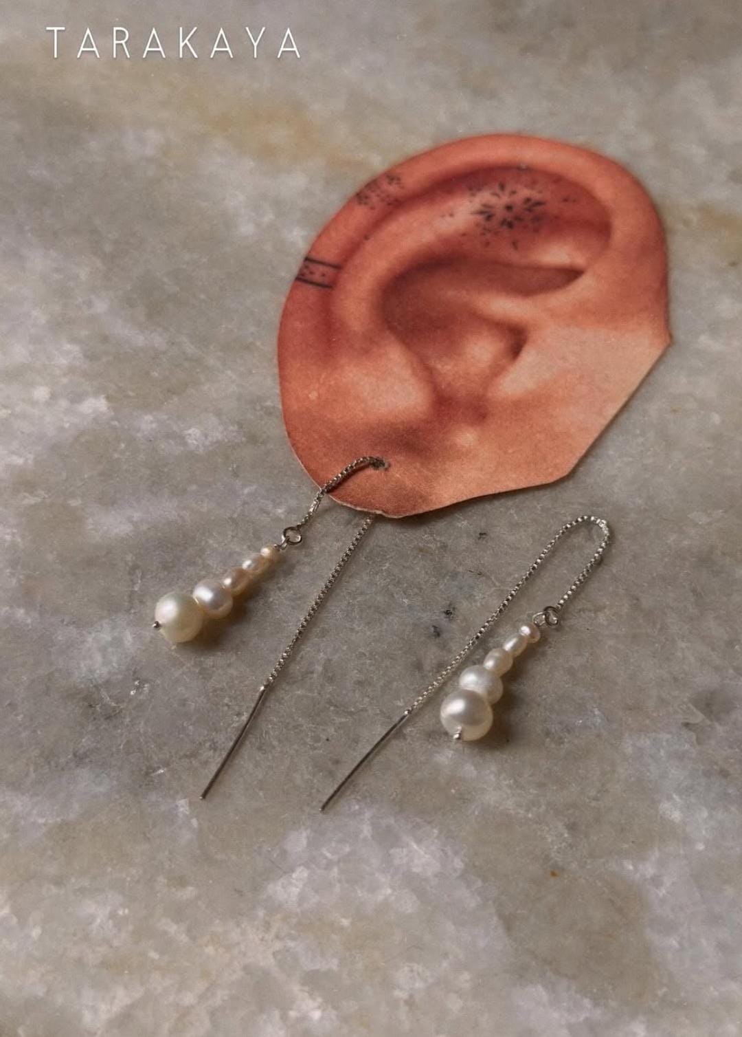 Fresh Water Pearls Gradient Stacked Threader/Sui Dhaga 925 Sterling Silver Earrings