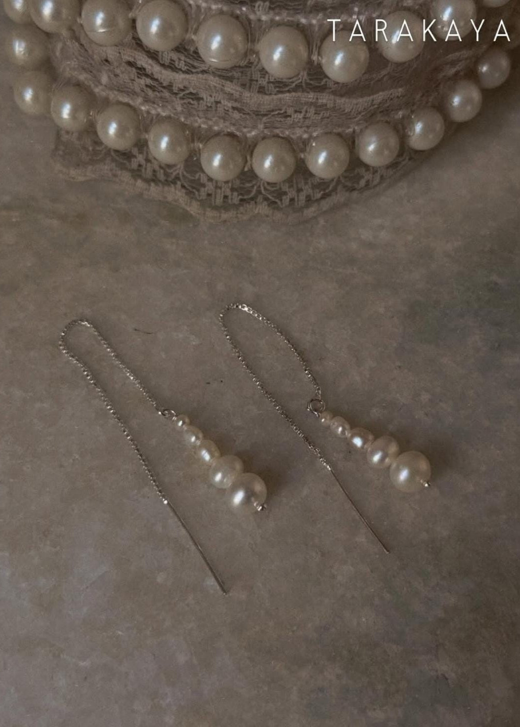 Fresh Water Pearls Gradient Stacked Threader/Sui Dhaga 925 Sterling Silver Earrings
