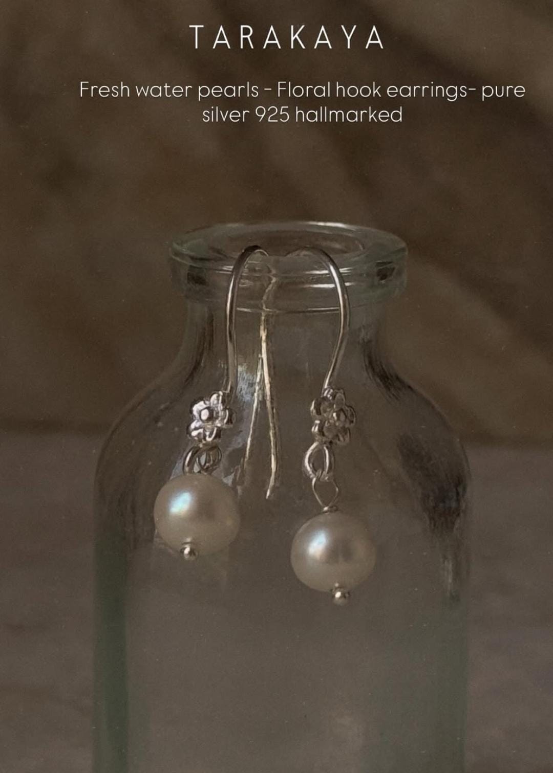 925 Sterling Silver Fresh Water Pearls Round Handcrafted Pretty Floral Hook Earrings