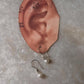 925 Sterling Silver Fresh Water Pearls Round Handcrafted Pretty Floral Hook Earrings
