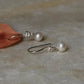 925 Sterling Silver Fresh Water Pearls Round Handcrafted Pretty Floral Hook Earrings
