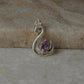 925 Sterling Silver Amethyst Swan Pendant