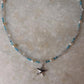Apatite, Pearl, Clear Quartz & Aquamarine Starfish Charm 925 Sterling Silver Necklace