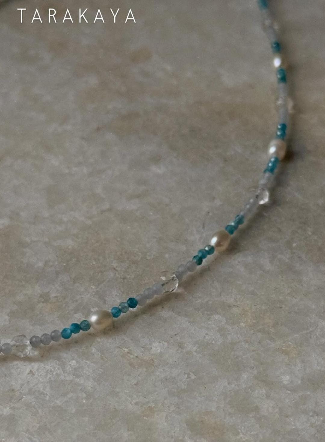 Apatite, Pearl, Clear Quartz & Aquamarine Starfish Charm 925 Sterling Silver Necklace