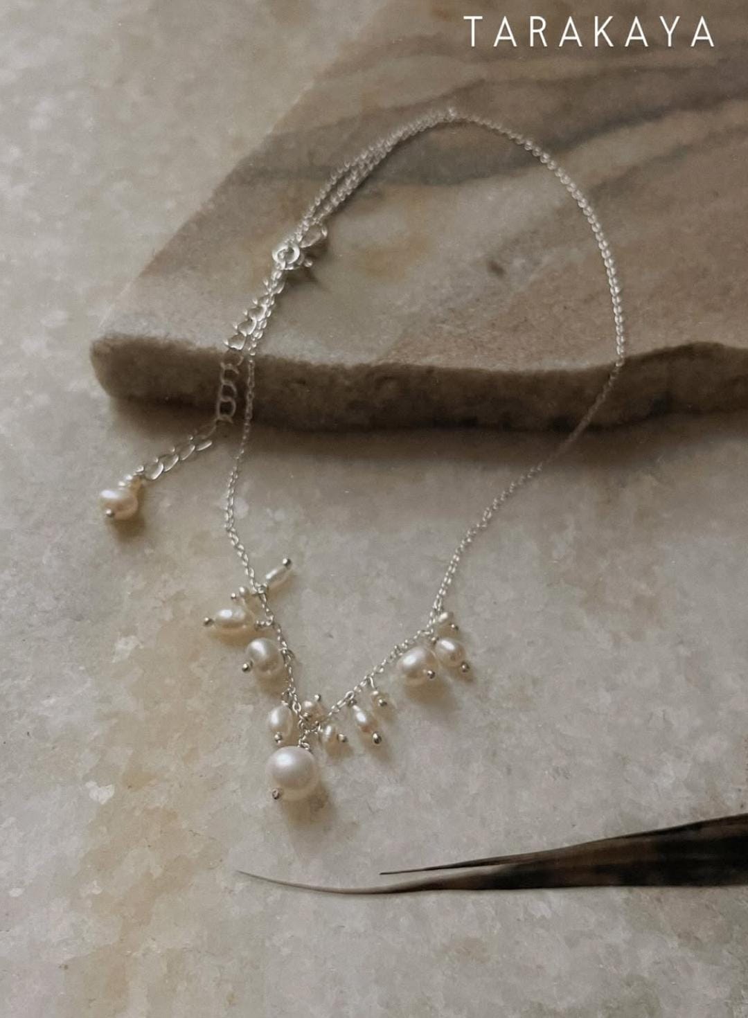 925 Sterling Silver Fresh Water Pearl Cable Chain Handcrafted Necklace