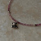 925 Sterling Silver Pink Tourmaline Gradient Box - Cute Teddy Bear Charm & Silver Balls Handcrafted Necklace