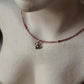 925 Sterling Silver Pink Tourmaline Gradient Box - Cute Teddy Bear Charm & Silver Balls Handcrafted Necklace