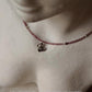925 Sterling Silver Pink Tourmaline Gradient Box - Cute Teddy Bear Charm & Silver Balls Handcrafted Necklace