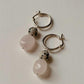 925 Sterling Silver Chunky Rose Quartz, Dalmatian Jasper Handcrafted Hoops