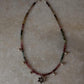 925 Sterling Silver Multi Tourmaline Chunky Antique Floral Charm & Ghungroo Tribal Necklace