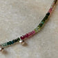 925 Sterling Silver Multi Tourmaline Chunky Antique Floral Charm & Ghungroo Tribal Necklace