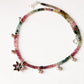 925 Sterling Silver Multi Tourmaline Chunky Antique Floral Charm & Ghungroo Tribal Necklace