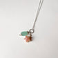 925 Sterling Silver Pink Opal Star, Pearl with Blue Bead Handcrafted Necklace