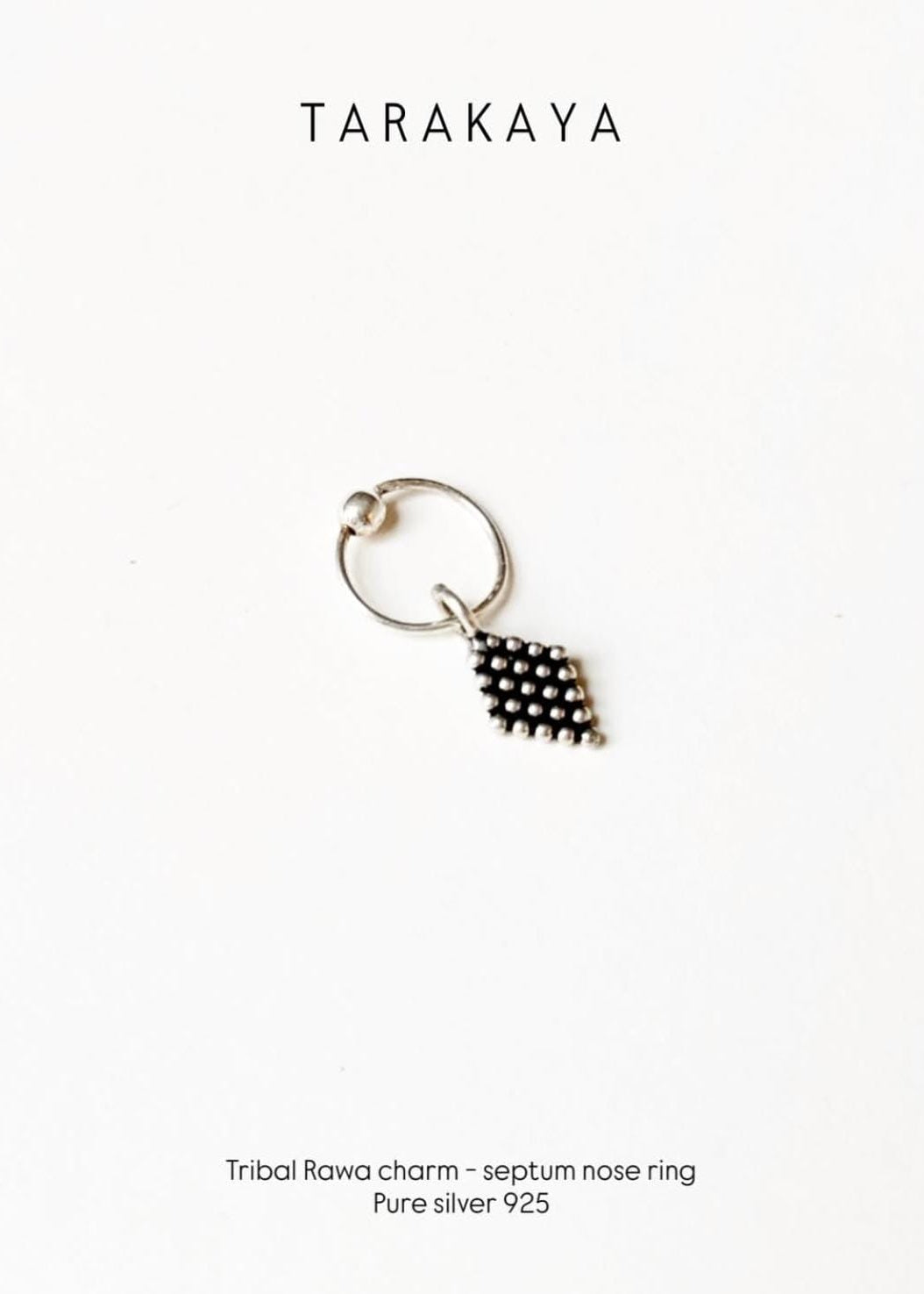 925 Sterling Silver Tribal Rawa Septum Ring Pierced Nose Ring