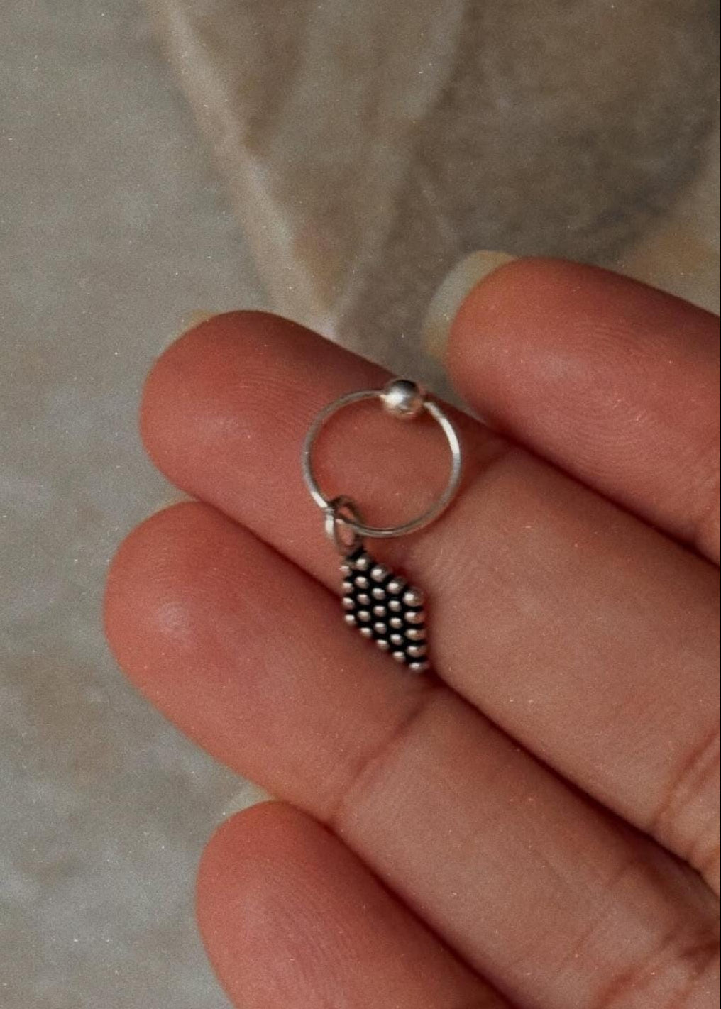 925 Sterling Silver Tribal Rawa Septum Ring Pierced Nose Ring