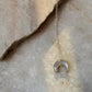 Grey Moonstone Crescent Moon Crystal 925 Sterling Silver Necklace