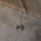 Grey Moonstone Crescent Moon Crystal 925 Sterling Silver Necklace