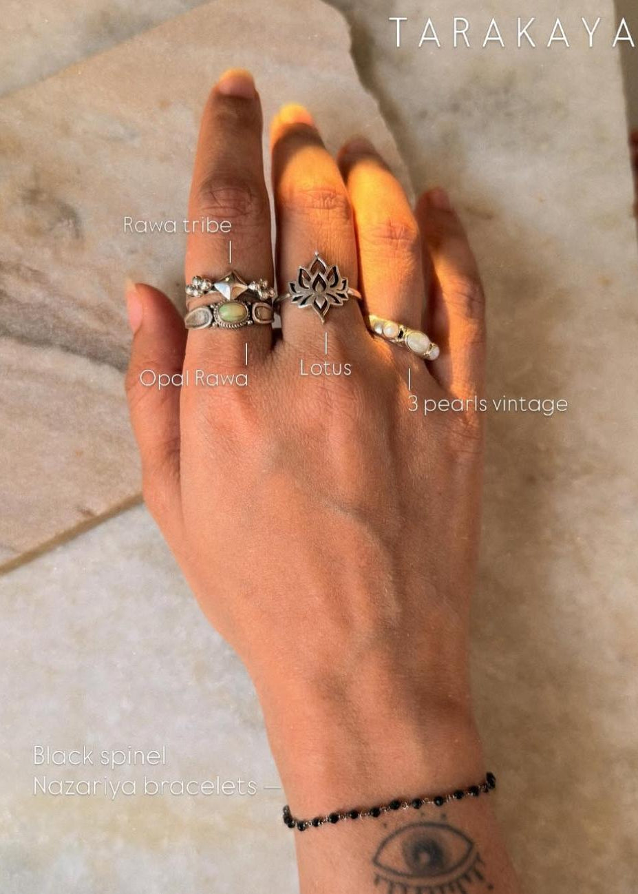 925 Sterling Silver Rawa Natural Ethiopian Opal Boho Ring
