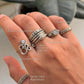 925 Sterling Silver Tribal Engraved Side Full Boho Band Ring