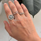 925 Sterling Silver Natural Rose Quartz Raw Uncut Dot Band Ring
