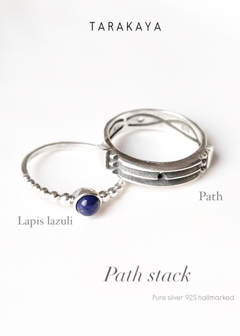 925 Sterling Silver Lapis Dot Band Ring