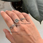 925 Sterling Silver Thin Boho Vintage Motif Stackable Band Ring