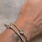 925 Sterling Silver Chunky Raw Hill Tribe Handcrafted Solid Silver Cut Beads In Silver Wire Bracelet