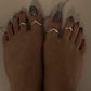 925 Sterling Silver V Hammered Thumb Set Toe Ring