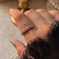 925 Sterling Silver Natural Ruby White Band Ring