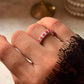 925 Sterling Silver Natural Ruby White Band Ring