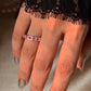 925 Sterling Silver Natural Ruby White Band Ring