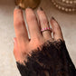 925 Sterling Silver Natural Ruby White Band Ring