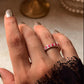 925 Sterling Silver Natural Ruby White Band Ring