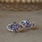 925 Sterling Silver Tanzanite leaf Flower Statement Earrings