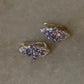 925 Sterling Silver Tanzanite leaf Flower Statement Earrings