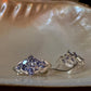 925 Sterling Silver Tanzanite leaf Flower Statement Earrings