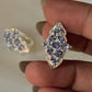 925 Sterling Silver Tanzanite leaf Flower Statement Earrings