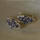 925 Sterling Silver Tanzanite leaf Flower Statement Earrings