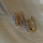 925 Sterling Silver Tanzanite long Flower Statement Earrings