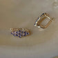 925 Sterling Silver Tanzanite long Flower Statement Earrings