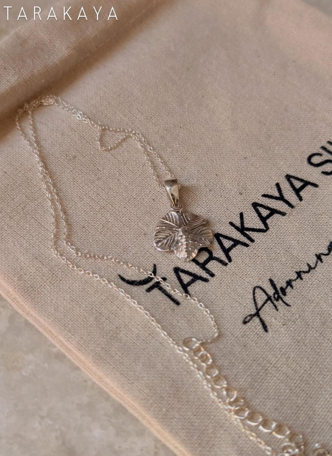 925 Sterling Silver Hibiscus /Urdhul Flower Pendant