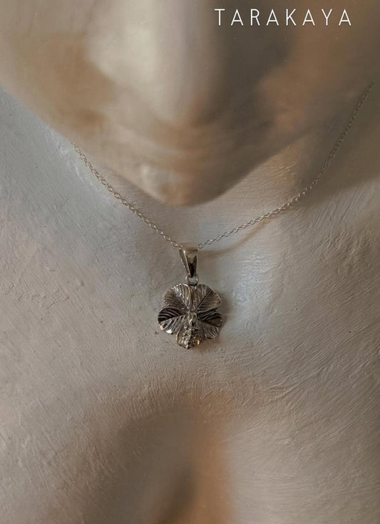 925 Sterling Silver Divine Hibiscus /Urdhul Flower Pendant