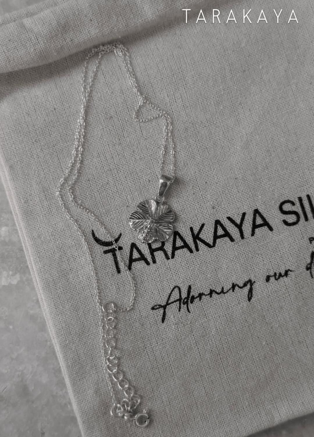 925 Sterling Silver Hibiscus /Urdhul Flower Pendant